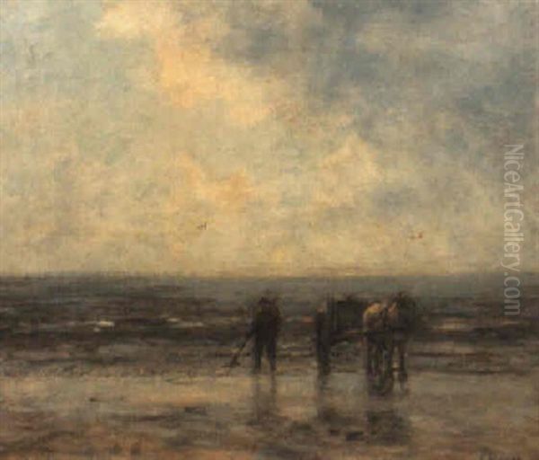 T+ngsamlare Pa Stranden Oil Painting by Jacob Henricus Maris