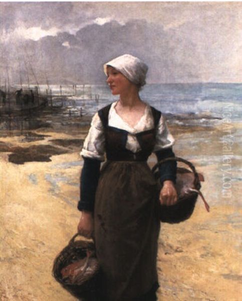 On The Beach Oil Painting by Jacob Henricus Maris