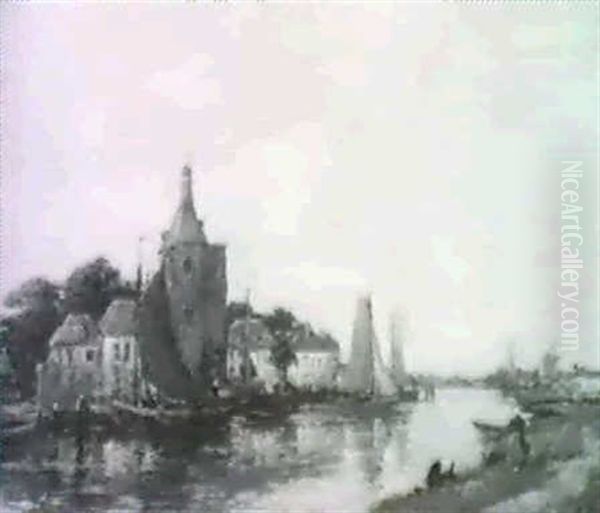 Enkhuisen, Holland. Oil Painting by Jacob Henricus Maris