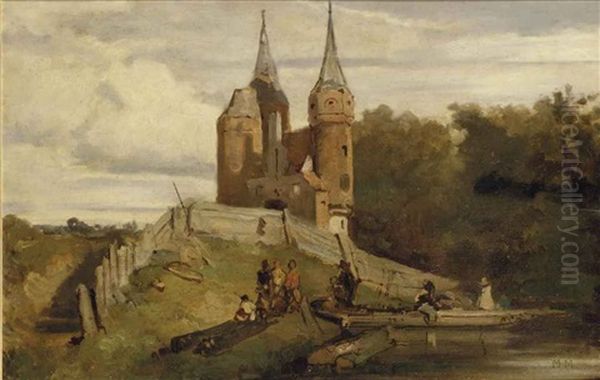 De Oude Stadspoort Van Delft: The Old Citygate, Delft Oil Painting by Matthijs Maris