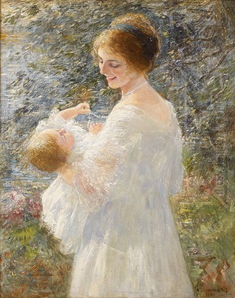 Femme A L'enfant Oil Painting by Simon Maris