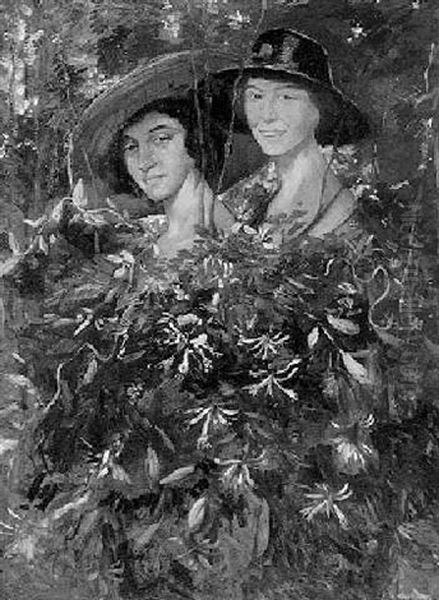 Flower Ladies Oil Painting by Simon Maris