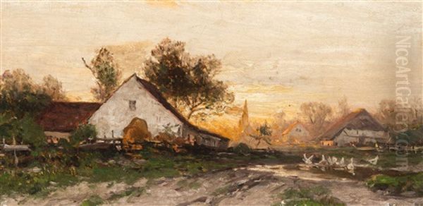 Morning Glory On The Farmyard Oil Painting by Willem Maris