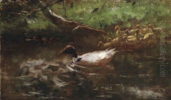 The First Swim Oil Painting by Willem Maris