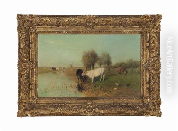 Pasture In Sunshine Oil Painting by Willem Maris