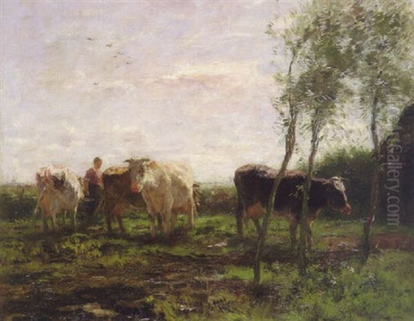 Pastoral Landscape Oil Painting by Willem Maris