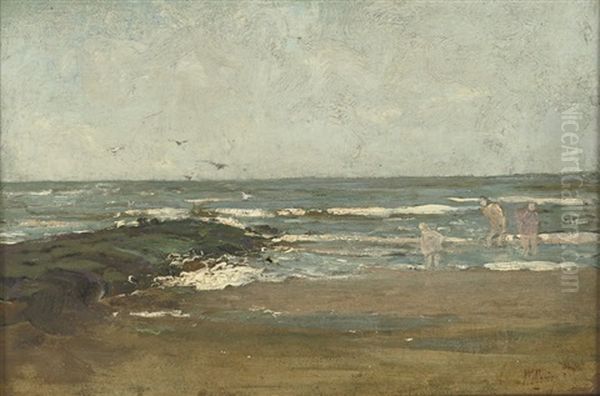 Paddling In The Sea Oil Painting by Willem Matthijs Maris