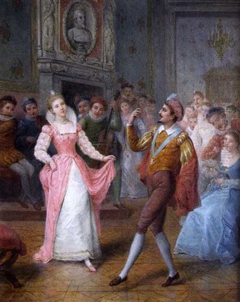 Le Lecon De Danse Oil Painting by Gerarda Hermina Marius Eraud