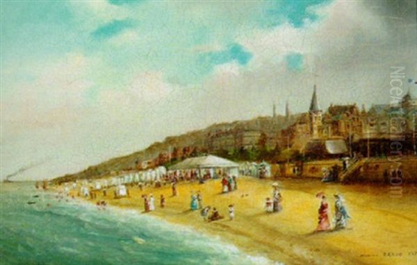 A Gay Holiday At An Oceanside Resort Oil Painting by Gerarda Hermina Marius Eraud