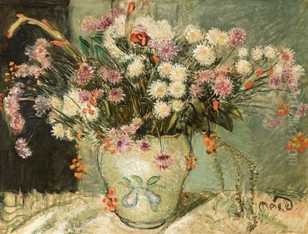 Blumenstillleben Oil Painting by Lajos Mark