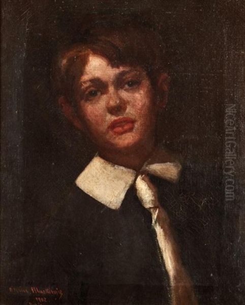 Portrait Of A Boy Oil Painting by Casimir (Count) Markievicz