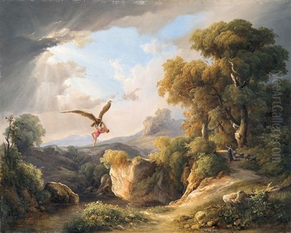 Rape Of Ganymede Oil Painting by Karoly Marko the Elder