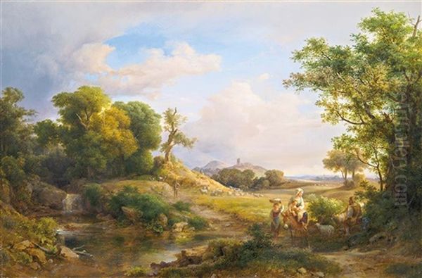 Italian Land Oil Painting by Karoly Marko the Elder