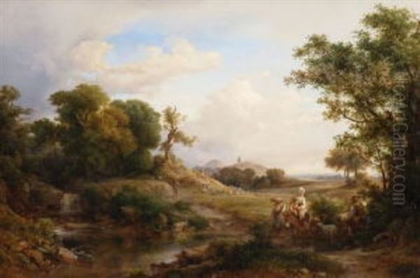 Italienische Gebirgslandschaft Oil Painting by Karoly Marko the Elder