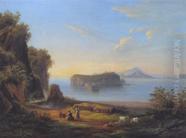 Antike Landschaft Mit Figurlicher Staffage Oil Painting by Karoly Marko the Elder