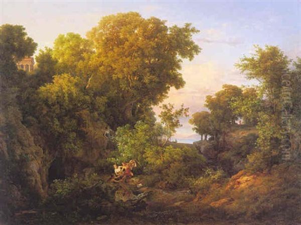 Klassische Landschaft Mit Narziss Und Echo by Karoly Marko the Elder