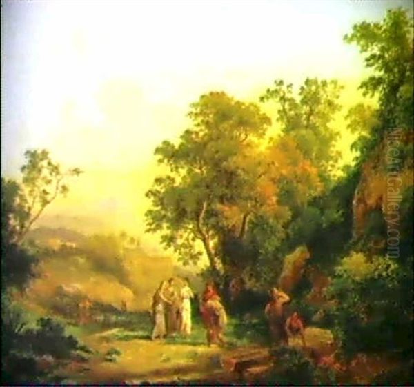 An Der Waldquelle Oil Painting by Karoly Marko the Elder