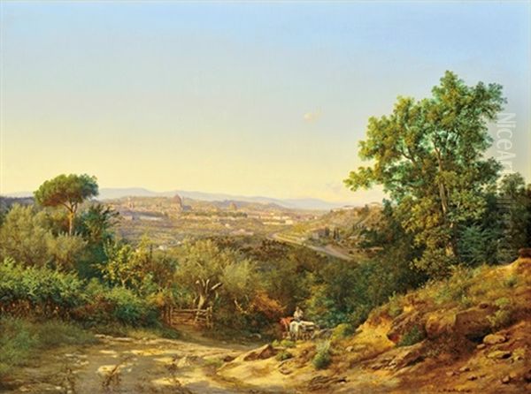 View Of Florence Oil Painting by Karoly Marko the Younger