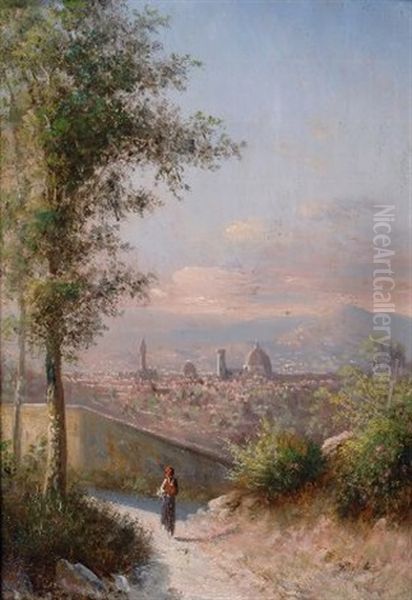 Firenze Da Montici Oil Painting by Karoly Marko the Younger