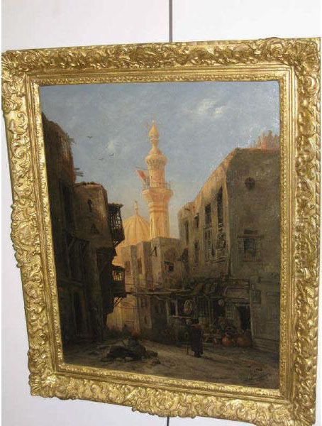 Mosque In Cairo Oil Painting by L. Bernard