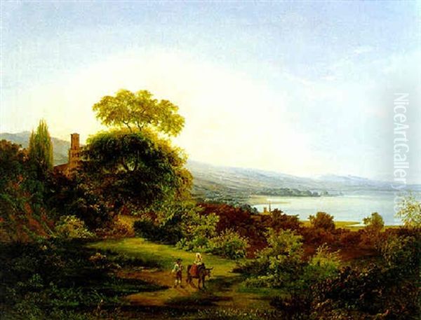 Landschaft In Latium Bei Rom Oil Painting by Karoly Marko the Younger