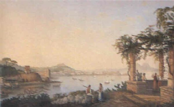 Landscape At Latio, Near Rome Oil Painting by Karoly Marko the Younger