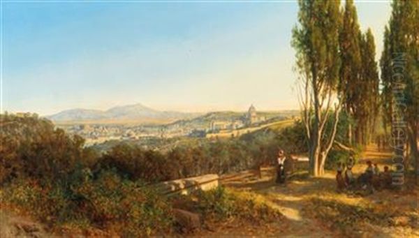 View Of Rome From Villa Madama Oil Painting by Andras Marko