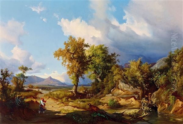 Italian Landscape (wind) Oil Painting by Andras Marko