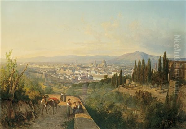 View Of Florence Oil Painting by Andras Marko