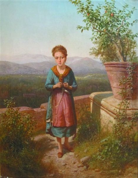 Jeune Femme Dans Un Paysage Romain Oil Painting by Andras Marko