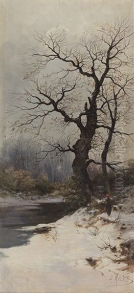 Ramasseuse De Bois Mort En Hiver Oil Painting by Henry Marko