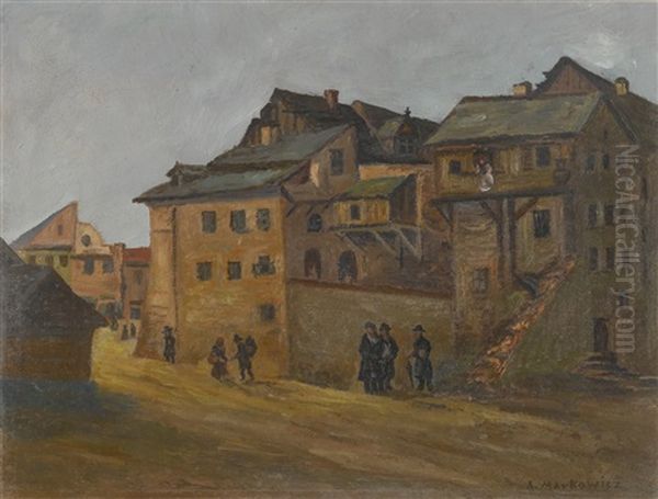 Cracow Jewish Quarter Oil Painting by Artur Markowicz