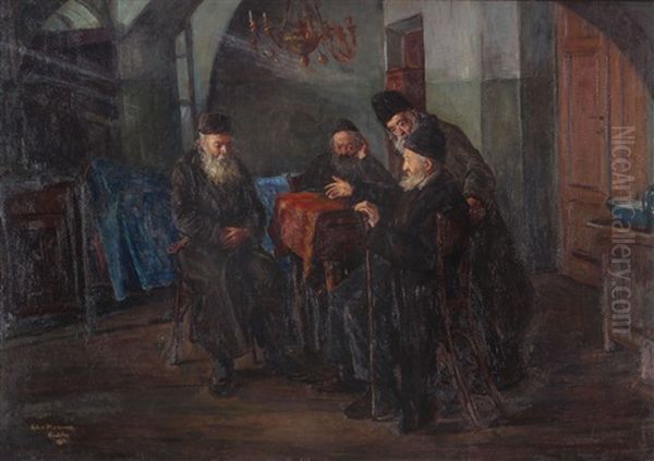 Beth Midrash Oil Painting by Artur Markowicz