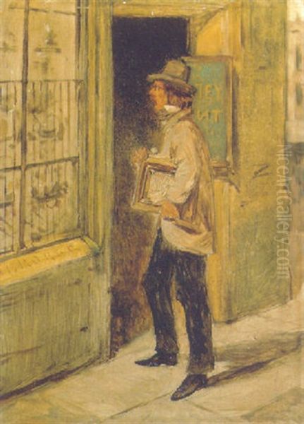 At The Pawnbroker Oil Painting by Henry Stacy Marks