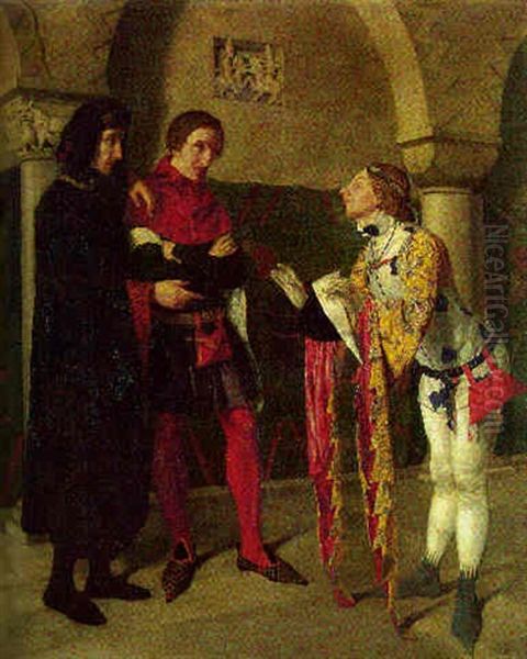 Hamlet, Horatio, And Osric Oil Painting by Henry Stacy Marks