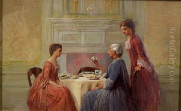 Taking Tea With Grandmother Oil Painting by Hamilton Irving Marlatt