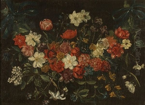 Guirlande De Fleurs Oil Painting by Philippe de Marlier