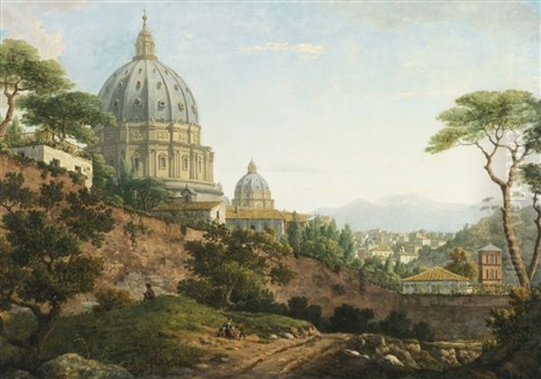 View Of Saint Peter's, Rome Oil Painting by William Marlow