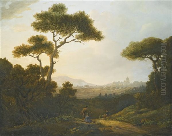 A Distant View Of Rome From The North Oil Painting by William Marlow