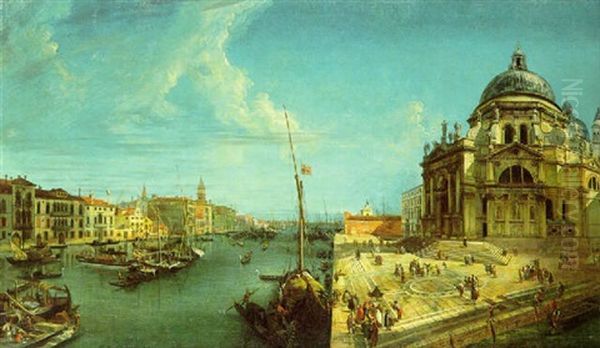 La Basilica Della Salute Con Il Bacino Di S. Marco Oil Painting by William Marlow