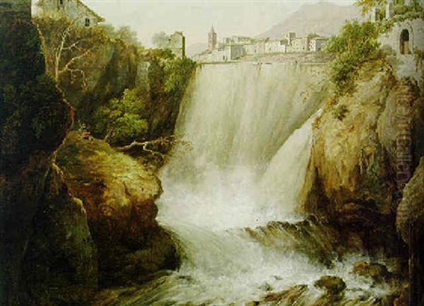 The Great Cascade At Tivoli Oil Painting by William Marlow