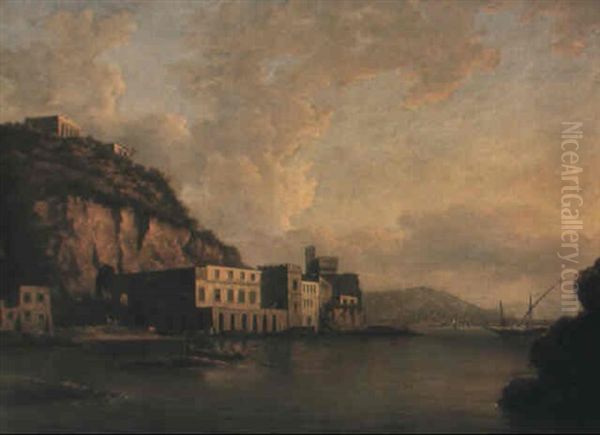 A View Of The Bay Of Naples From Posillipo Oil Painting by William Marlow