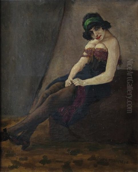 Jeune Femme Assise Oil Painting by Ernest Marneffe