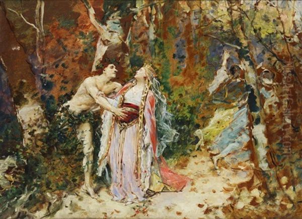 The Surprise Oil Painting by Ludwig (Ludek) Marold