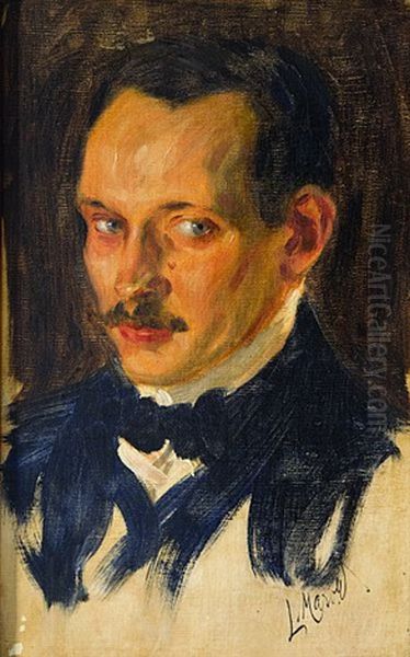 Portrait Of Man Oil Painting by Ludwig (Ludek) Marold