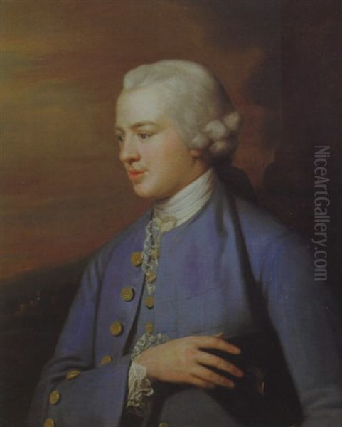 Portrait Of A Gentleman In A Blue Coat Oil Painting by Anton von Maron