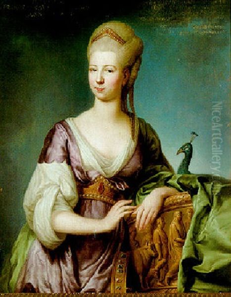 Bildnis Einer Dame Als Juno Oil Painting by Anton von Maron