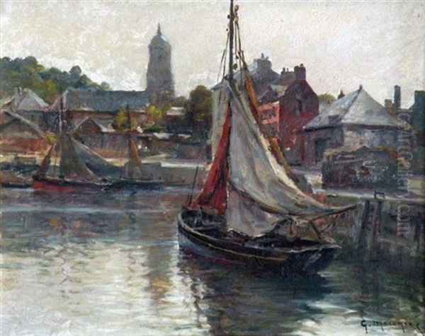 Voilier Au Port Oil Painting by Georges Philibert Charles Maroniez