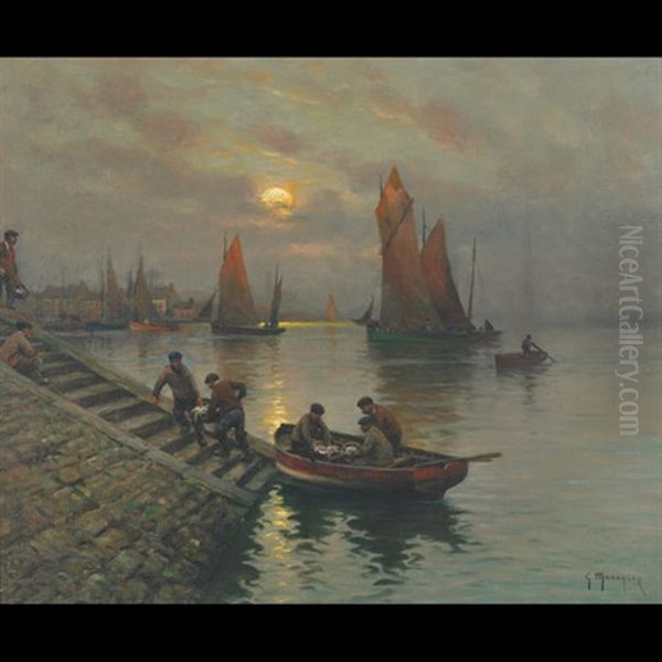 The Fishermen's Return Oil Painting by Georges Philibert Charles Maroniez