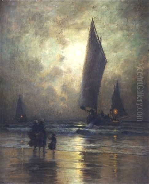 Coming Home Oil Painting by Georges Philibert Charles Maroniez